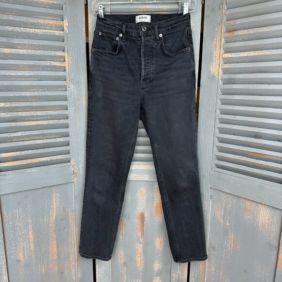 AGOLDE Riley High Rise Straight Crop (Stretch) Jeans Panoramic Sz 24 - Picture 3 of 16